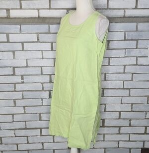 • Cotton Connection Women's Sleeveless 100% Linen Dress Size Small Green Pockets